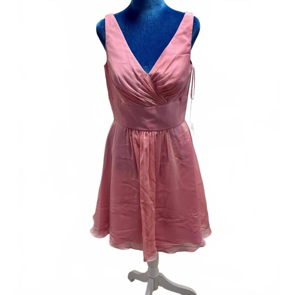 NWT Symphony of Venus Pink Pleated Chiffon Retro Dress Fairy Feminine 10